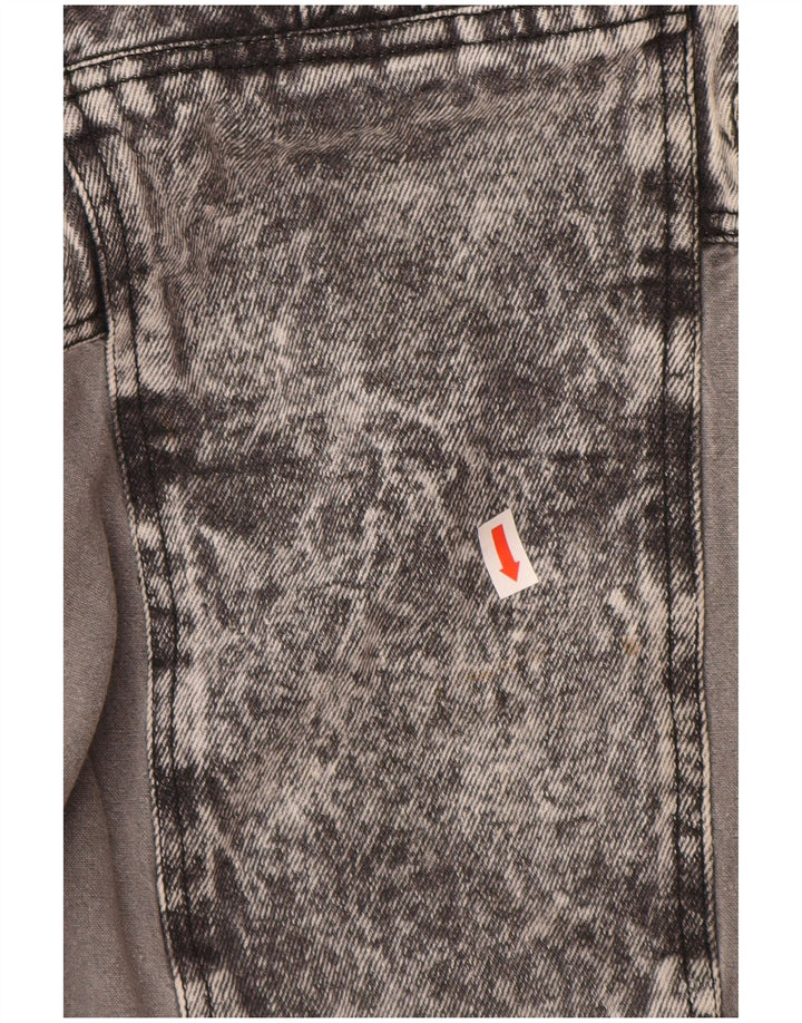 Jaqueta jeans feminina VINTAGE pulôver UK 20 2XL algodão cinza