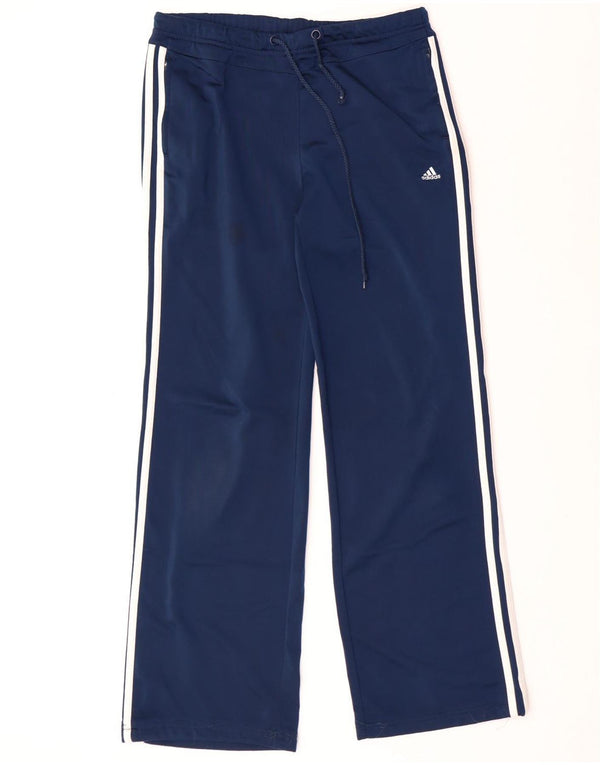 ADIDAS Womens Tracksuit Trousers UK 14 Medium  Navy Blue Polyester
