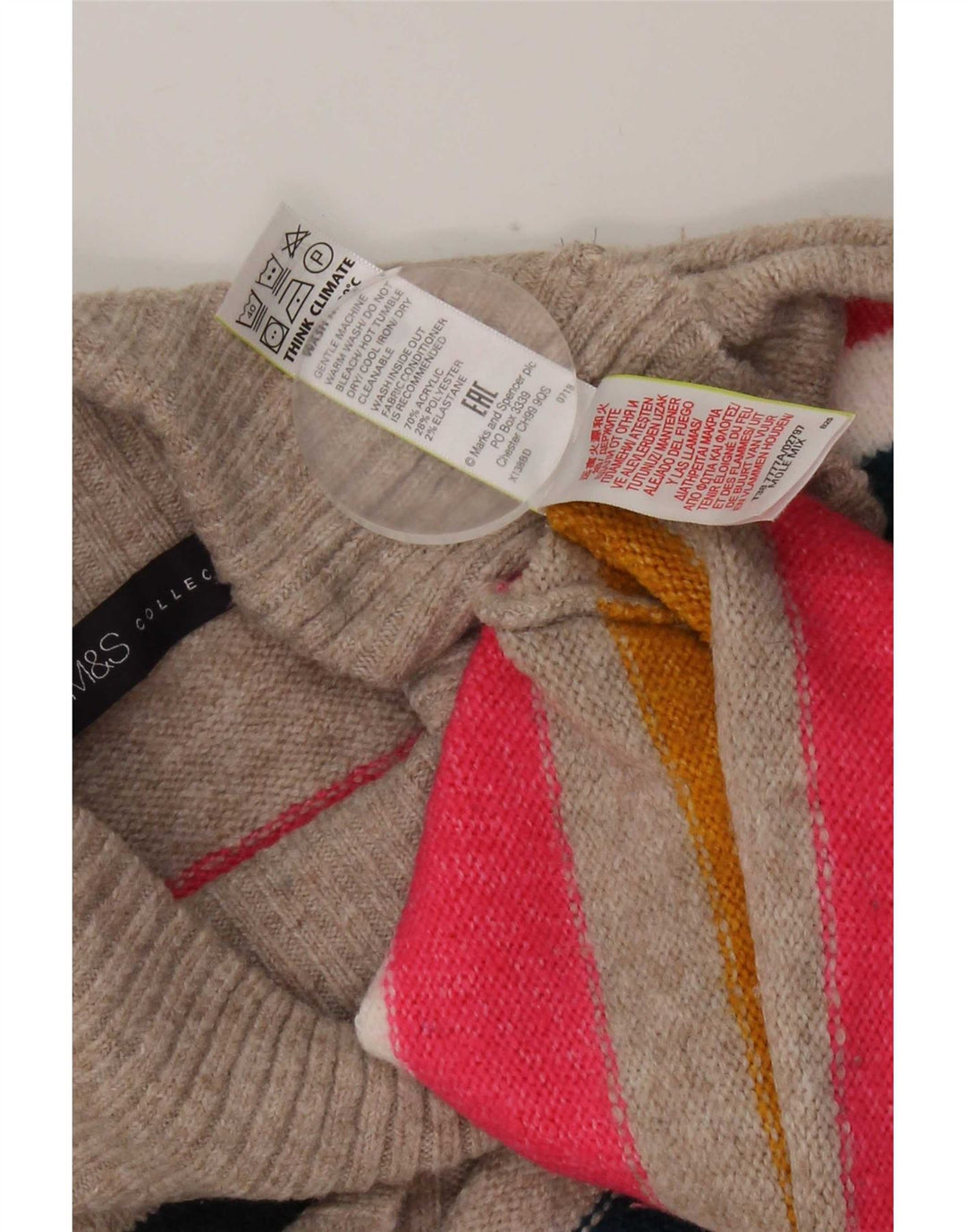 Suéter feminino Marks & Spencer com gola redonda Reino Unido 18 XL multicolorido
