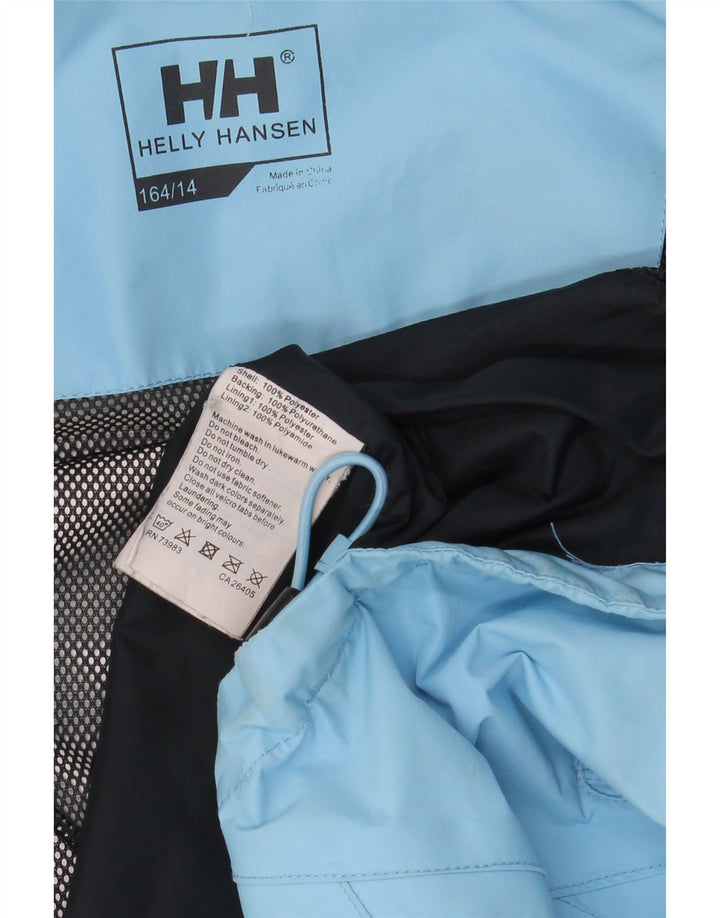 Jaqueta de chuva com capuz Helly Hansen para meninas 13-14 anos azul poliéster