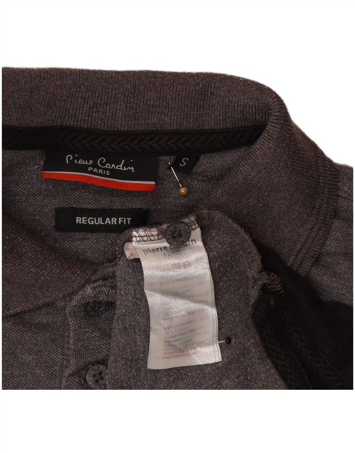 Camisa polo masculina Pierre Cardin Regular Fit pequena cinza colorblock poliéster