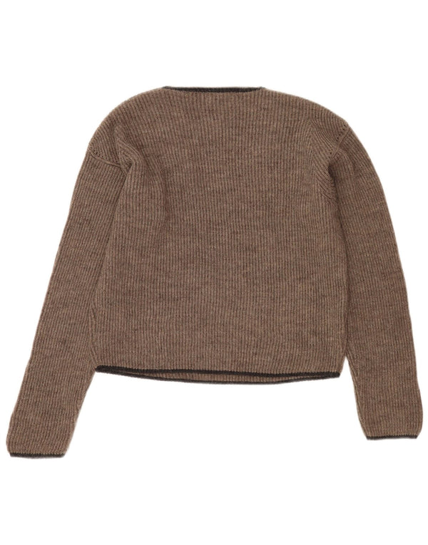 Suéter feminino Marlboro Classics com decote em V UK 18 XL cinza acrílico