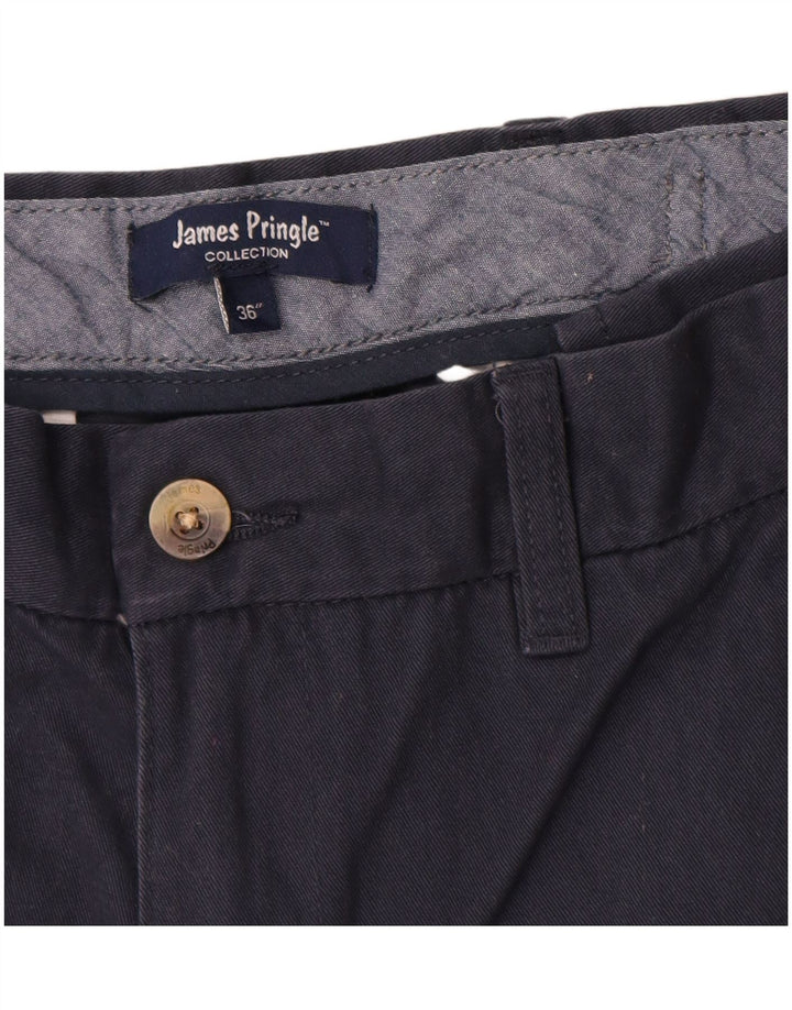 James Pringle Mens Chino Shorts W36 Grande Azul Marinho Algodão Clássico