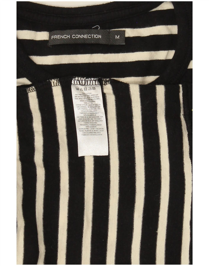 Camiseta masculina French Connection Top médio algodão listrado preto