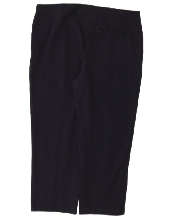 Calça feminina cortada reta Marks & Spencer UK 18 XL W38 L24 azul marinho