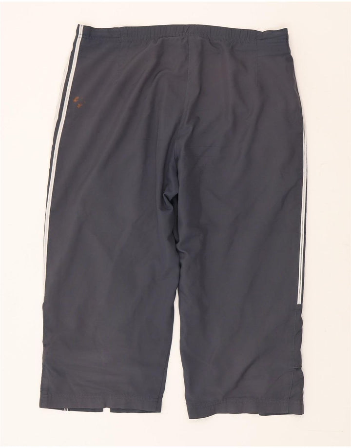 Calça Capri Feminina Adidas Reta UK 16 Grande Azul Marinho Poliéster