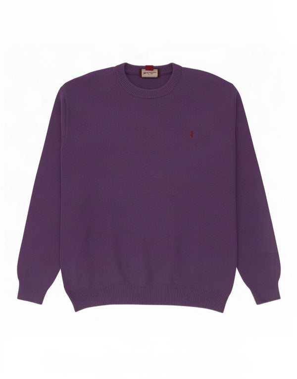 Suéter masculino Marlboro Classics com gola redonda 3XL lã roxa