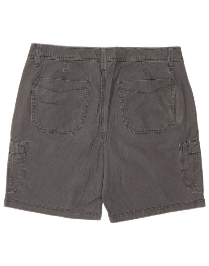 Shorts cargo feminino Eddie Bauer ligeiramente curvilíneo EUA 6 médio W30 algodão cinza