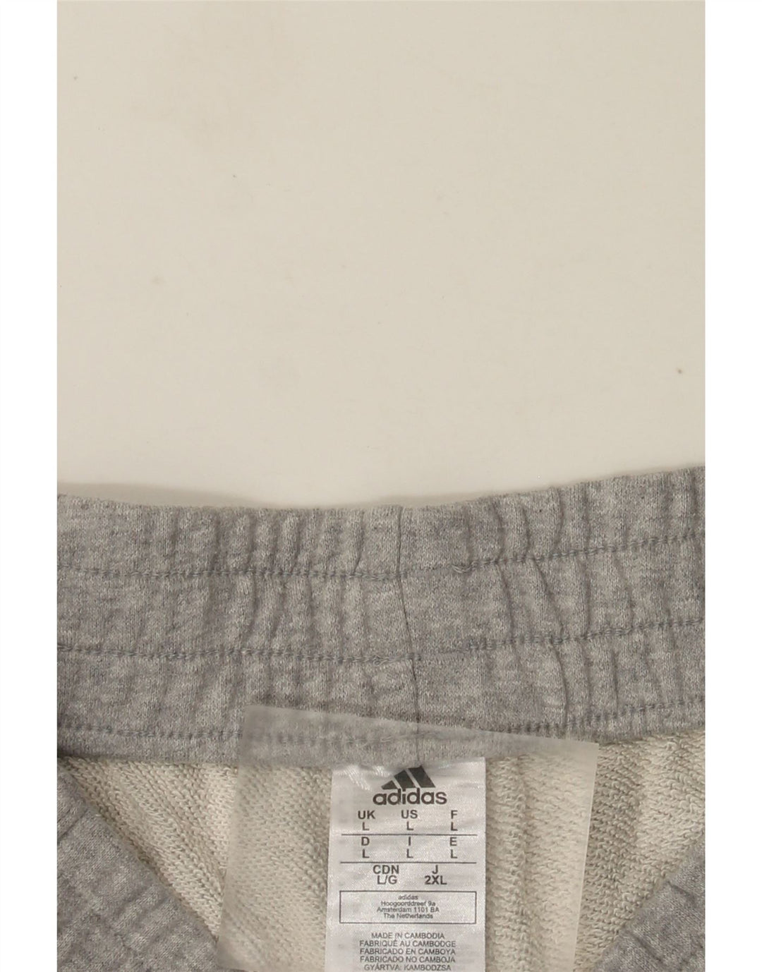 Shorts esportivos masculinos Adidas grande algodão manchado cinza
