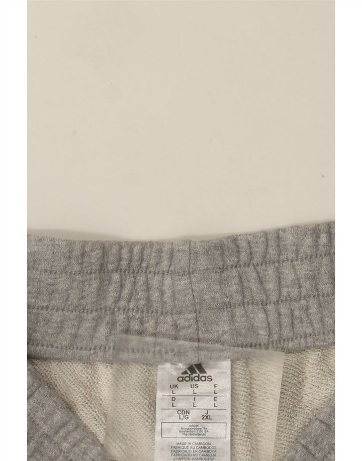 Shorts esportivos masculinos Adidas grande algodão manchado cinza