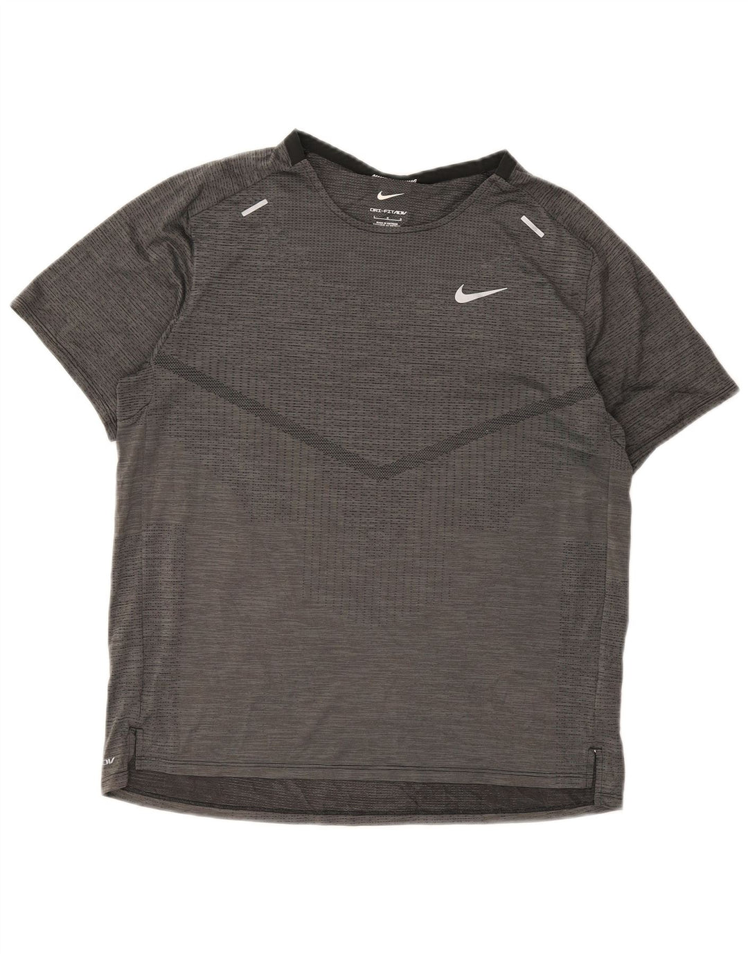 Camiseta masculina Nike Dri Fit Top grande cinza poliéster esportivo