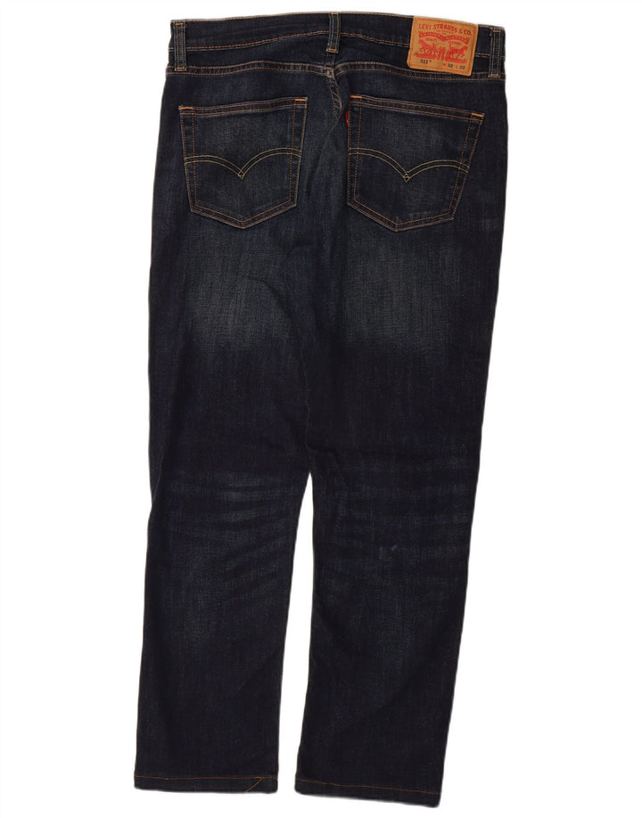 LEVI'S Masculino 511 Slim Jeans W32 L32 Azul Marinho Algodão