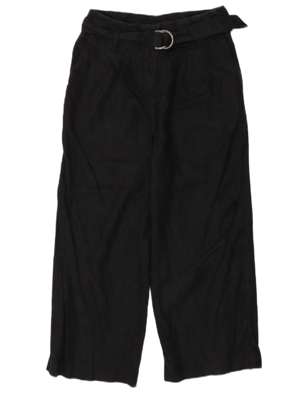 Calça casual feminina de cintura alta Marks & Spencer Reino Unido 14 grande W32 L27 preta