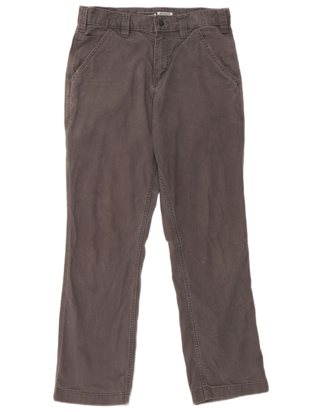 Calça cargo feminina Carhartt com ajuste relaxado W30 L30 algodão cinza