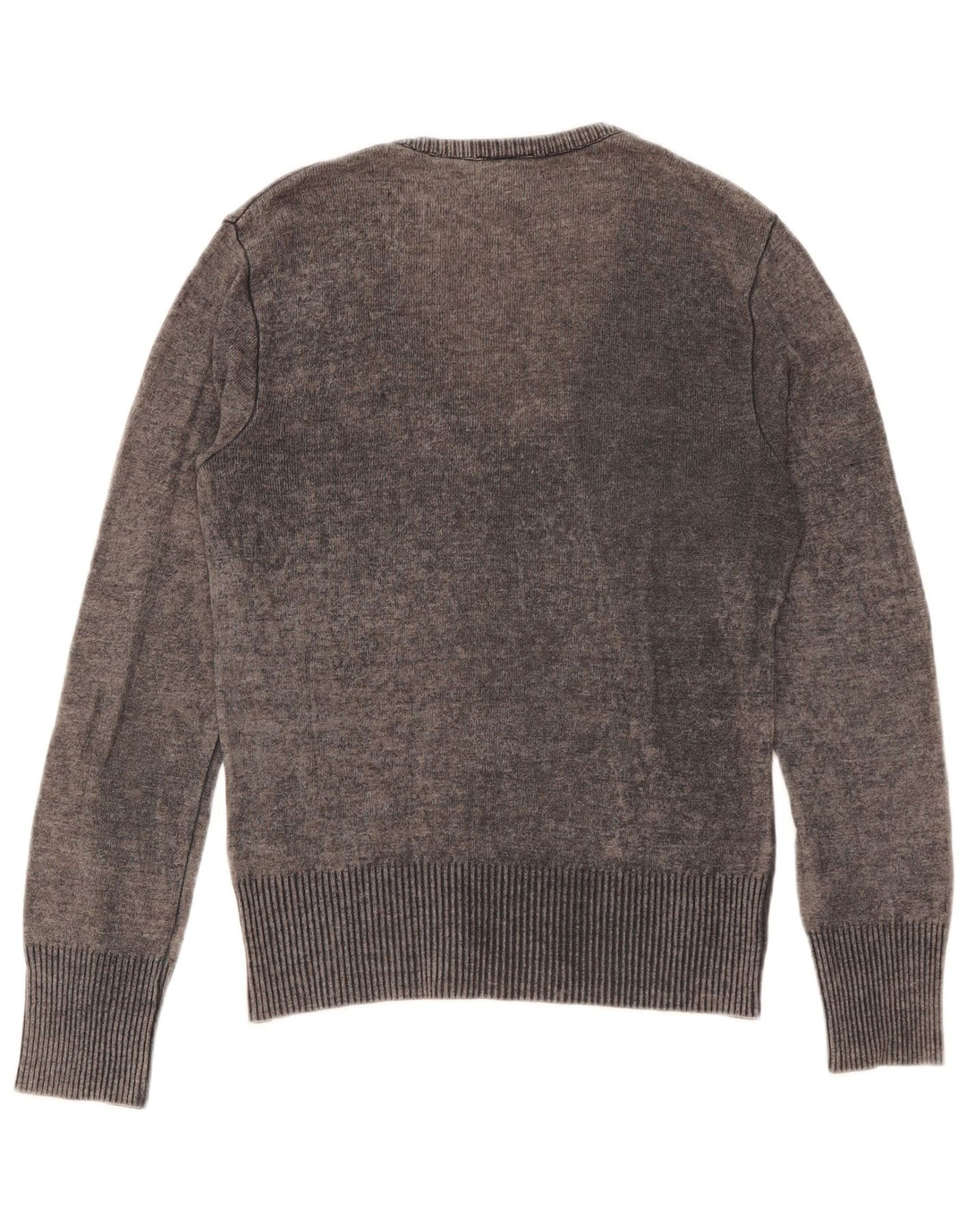Dolce & Gabbana Suéter feminino gráfico com decote em V IT 44 lã cinza médio