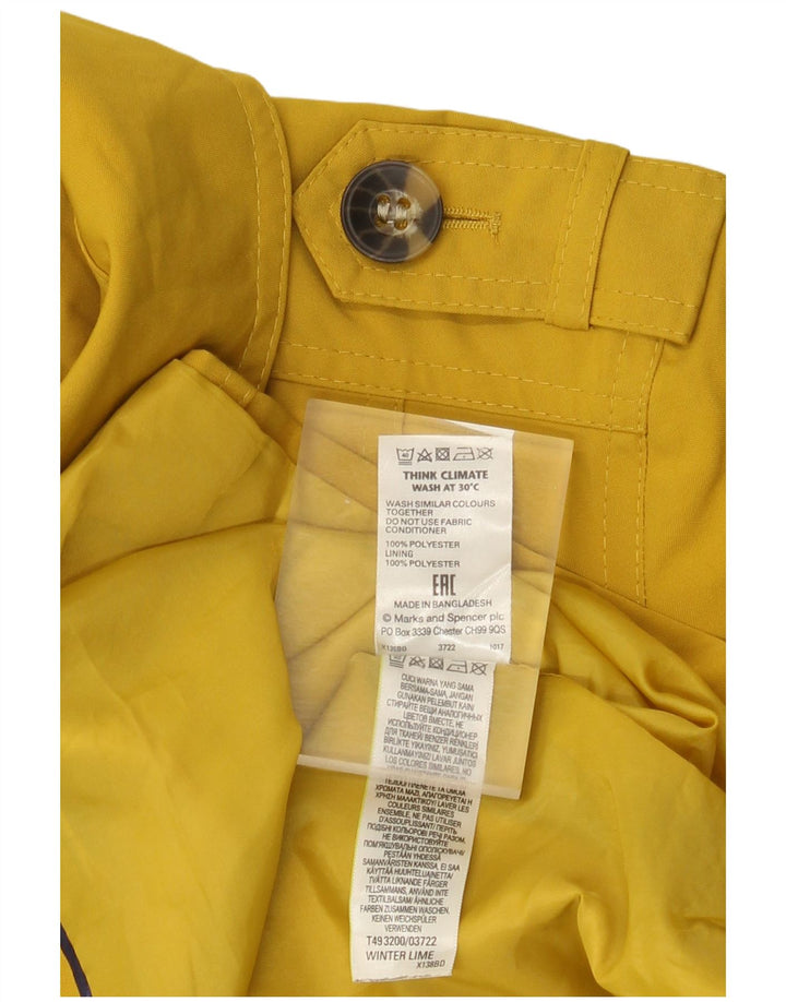 Casaco impermeável feminino Marks & Spencer Reino Unido 14 poliéster amarelo médio