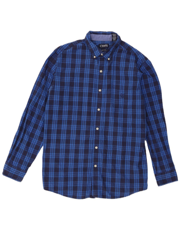 Camisa masculina Chaps grande algodão xadrez azul