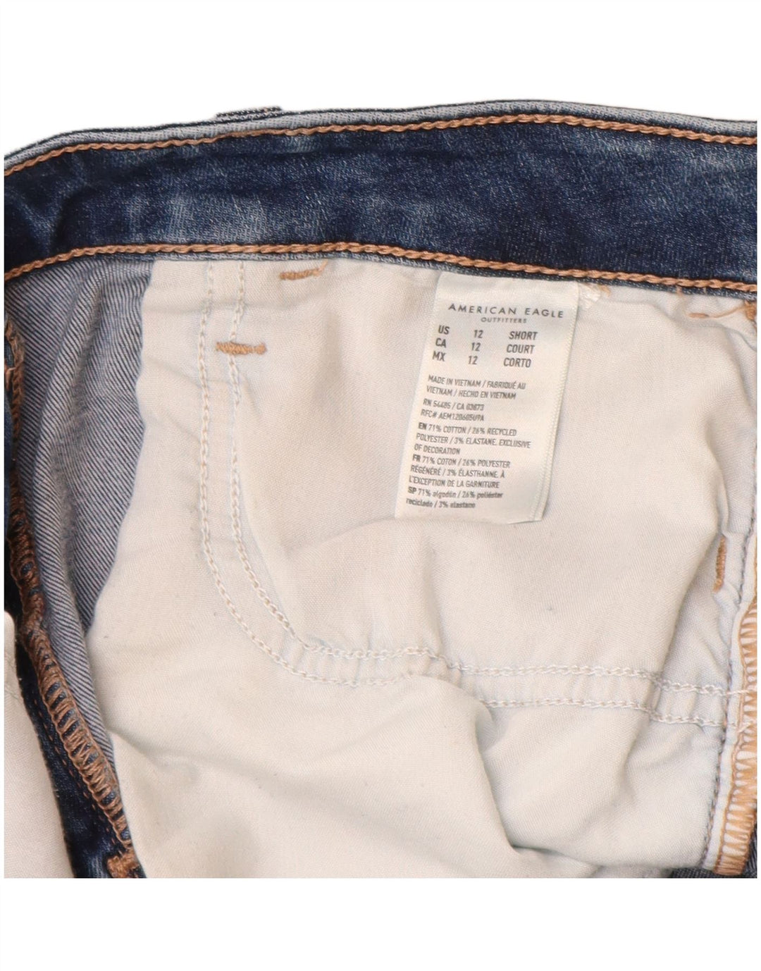 Jeans skinny feminino American Eagle US 12 grande W30 L27 algodão azul