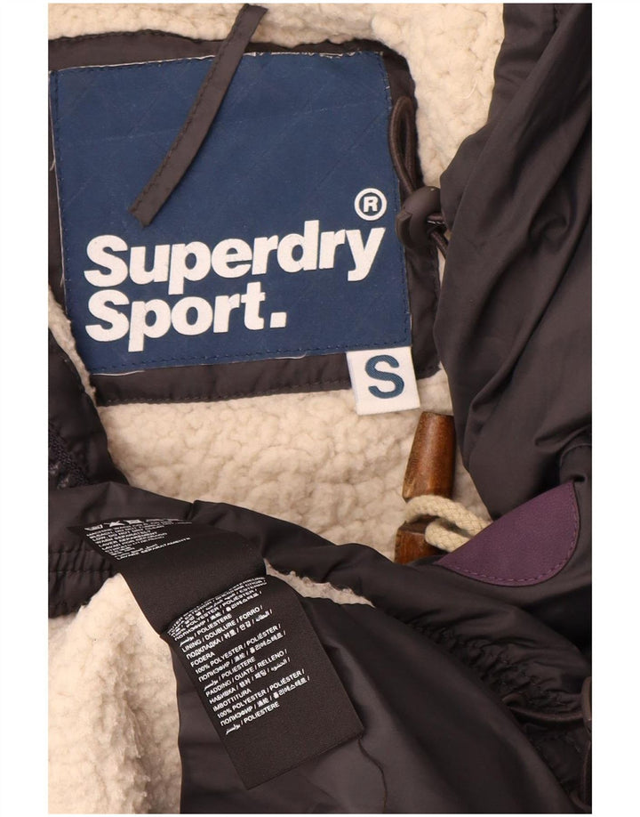 Casaco acolchoado Sherpa com capuz masculino Superdry UK 10 poliéster cinza pequeno