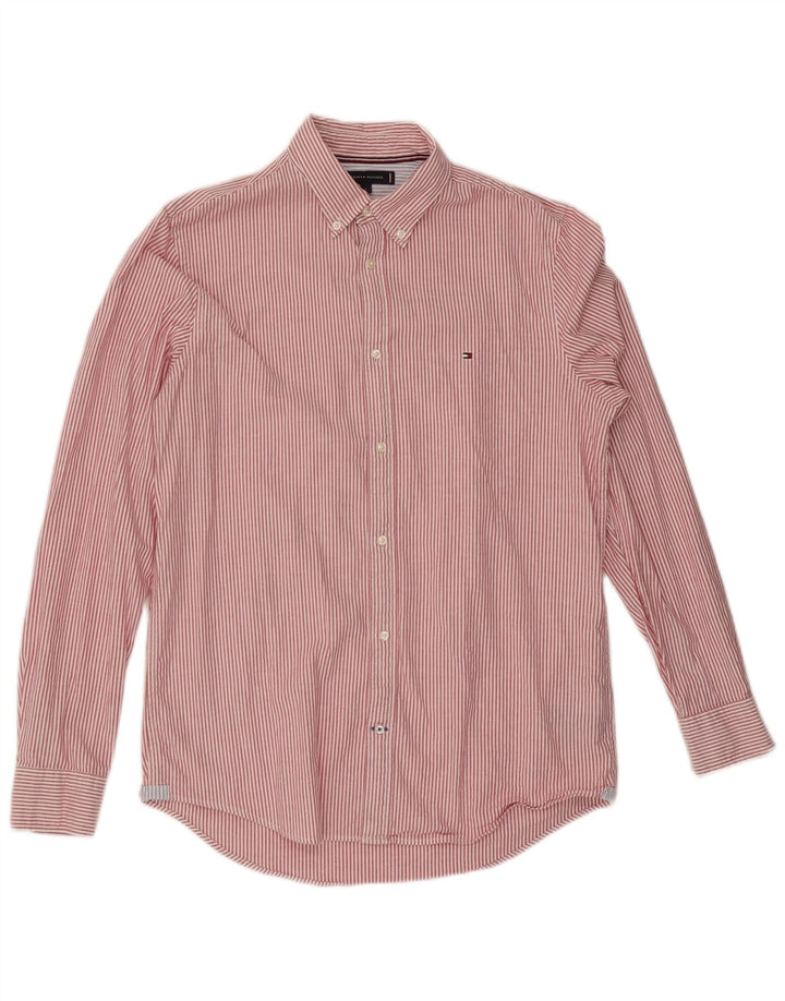 Camisa masculina Tommy Hilfiger Slim Fit grande listra vermelha