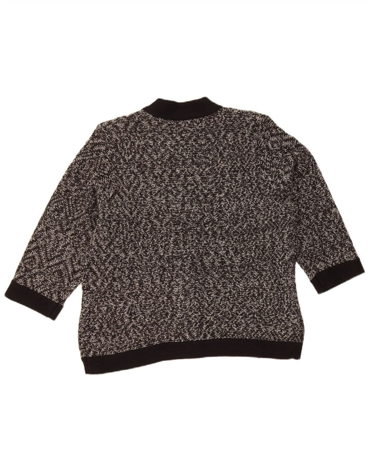 Suéter cardigã feminino Marks & Spencer Reino Unido 14 grande preto manchado