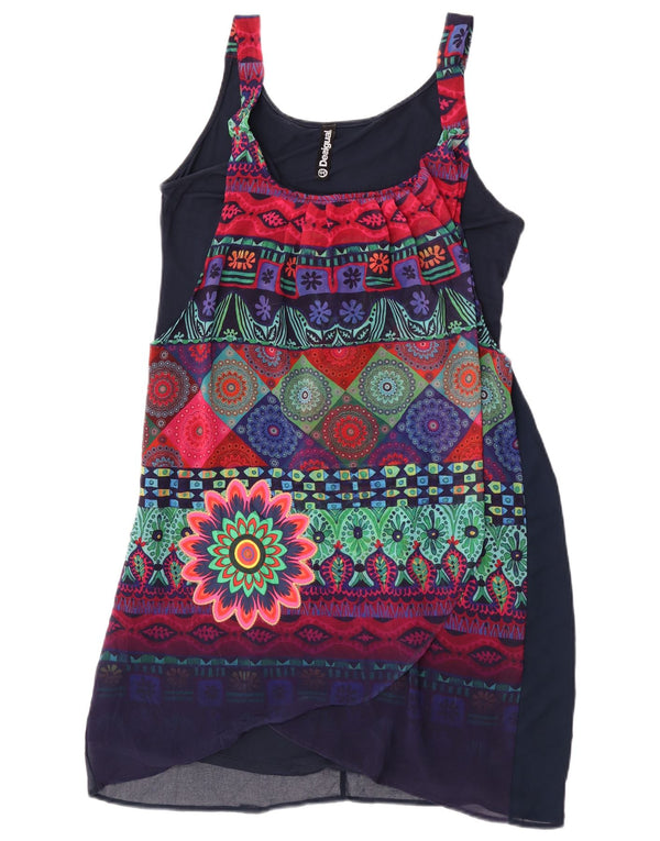 Vestido bainha feminino Desigual EU 44 XL azul marinho floral poliéster