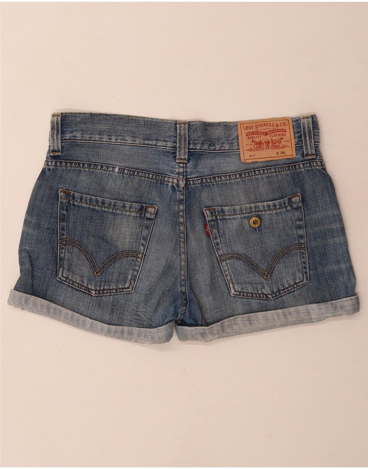 Shorts jeans feminino 607 da Levi's W29 algodão azul médio