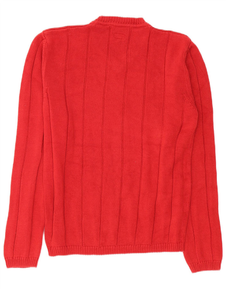 Suéter masculino Armani Jeans com decote em V médio algodão vermelho