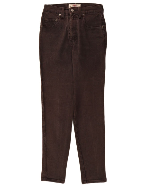 Calça jeans skinny feminina Levi's 498 cintura alta W27 L29 algodão marrom
