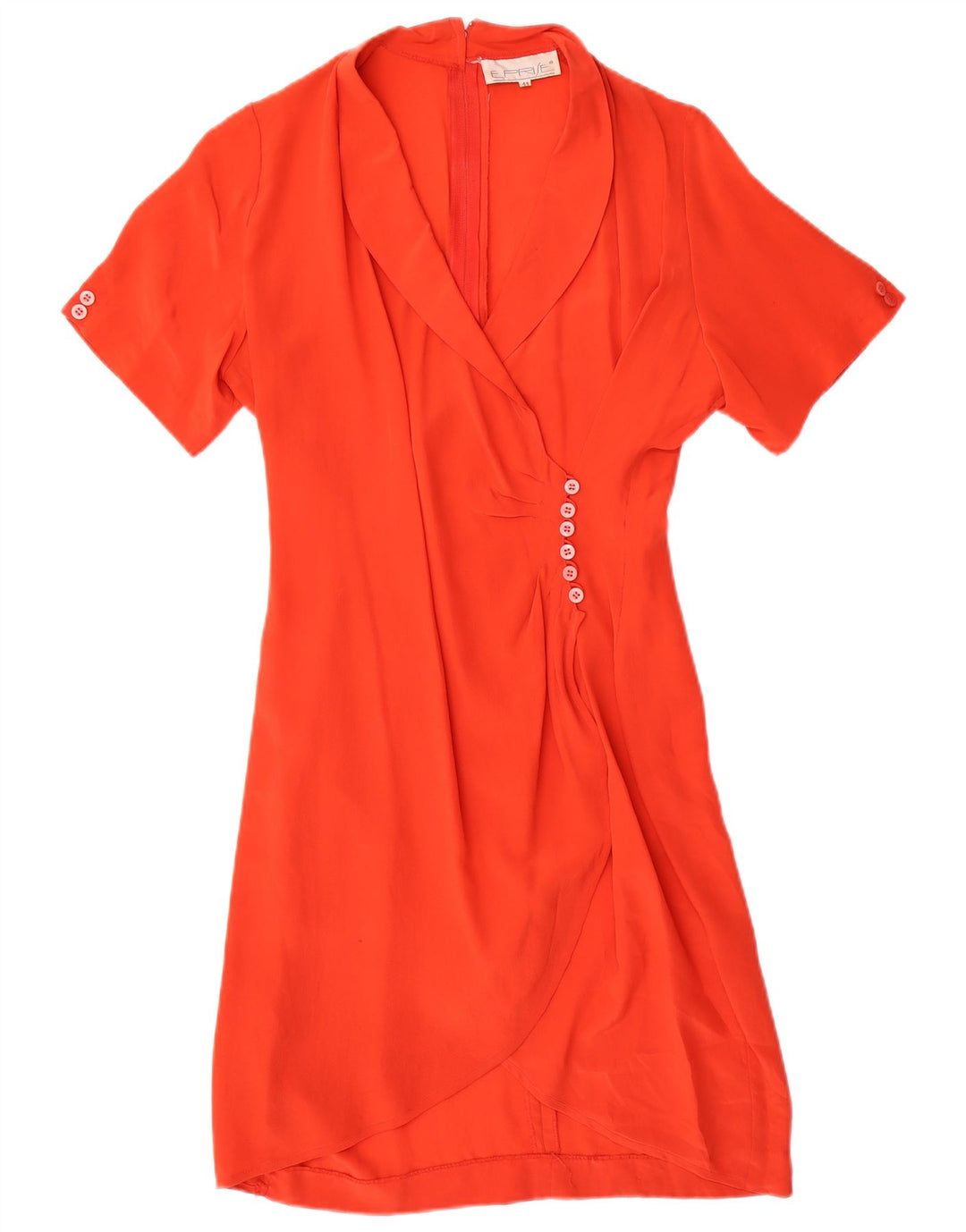 Vestido envolvente feminino VINTAGE IT 44 seda laranja médio