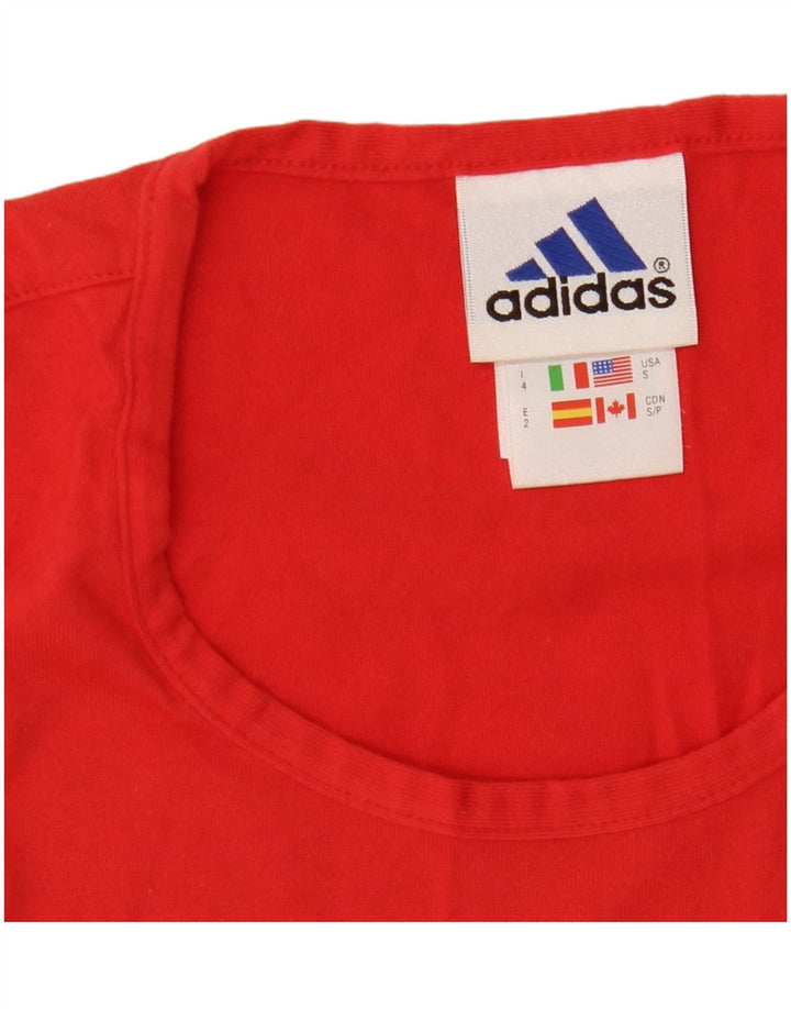 Adidas Mens Vest Top UK 36/38 Pequeno Algodão Vermelho