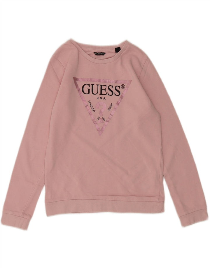 Suéter gráfico feminino GUESS 9-10 anos rosa