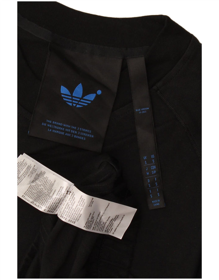 Adidas masculino manga curta moletom jumper pequeno algodão preto