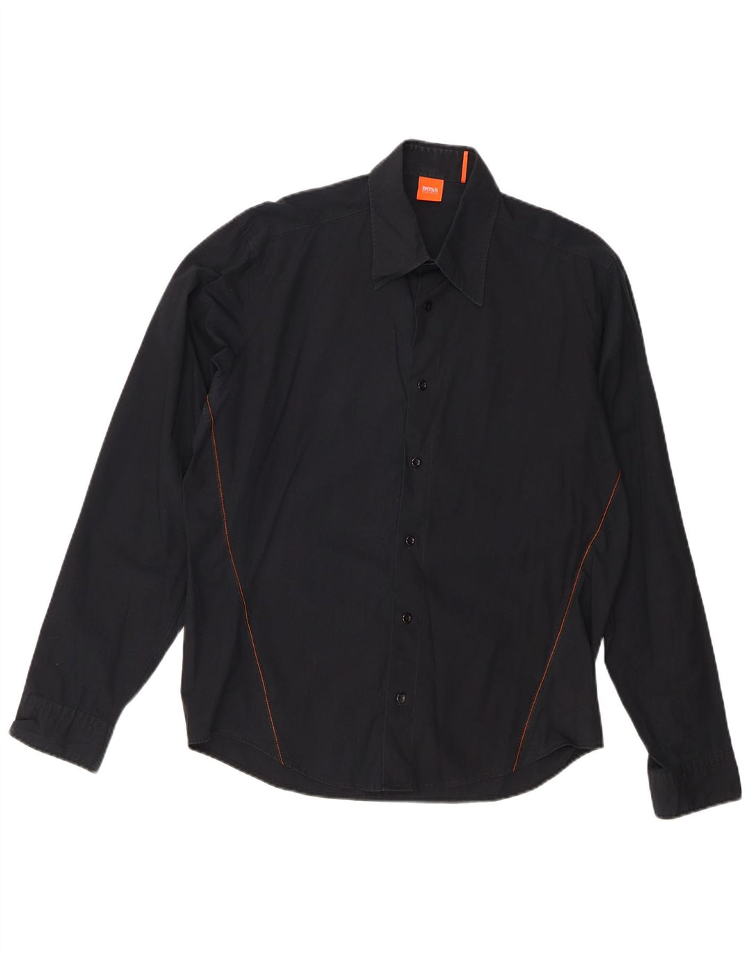 Camisa masculina Hugo Boss de algodão preto médio