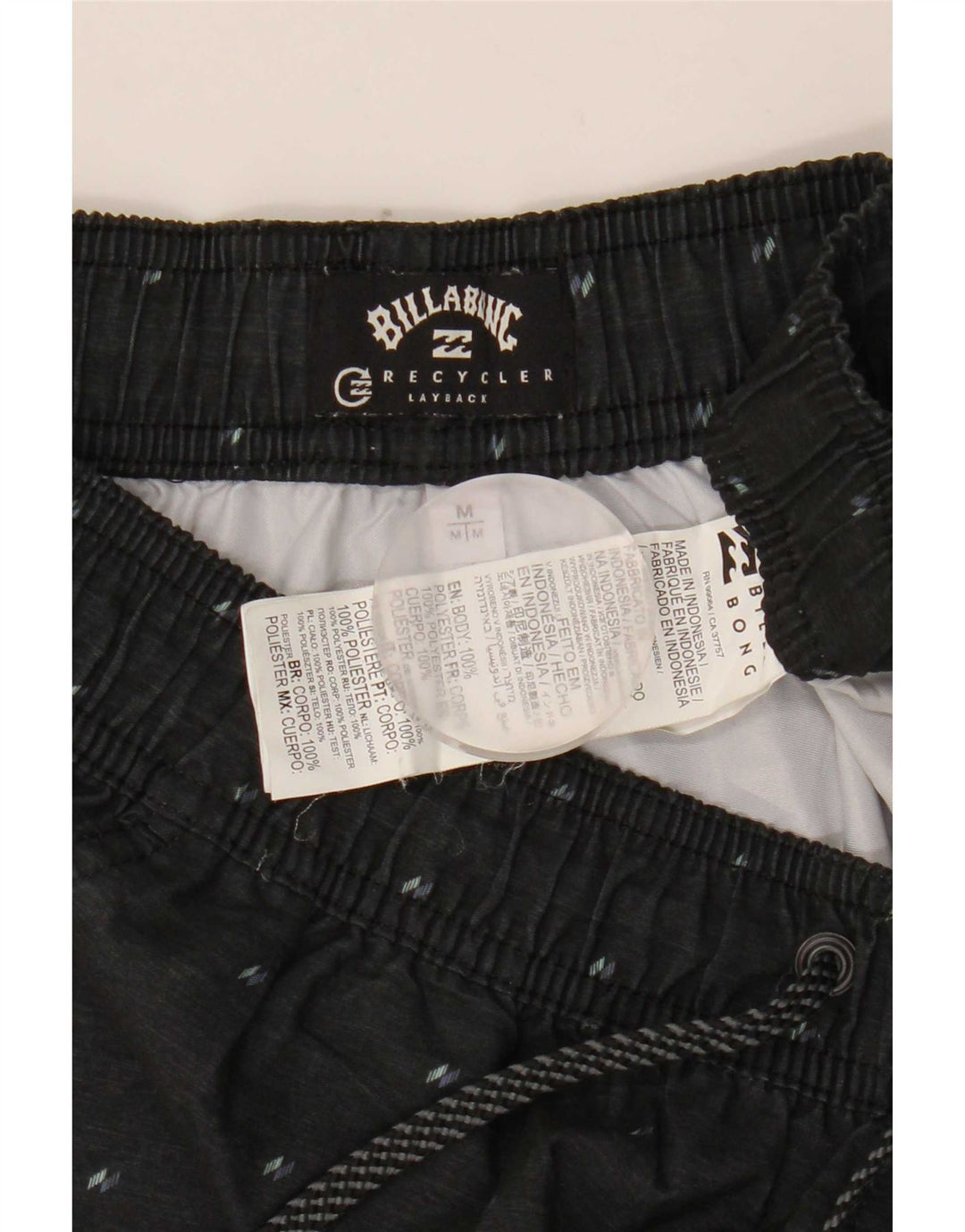 Shorts de natação masculinos Billabong poliéster manchado cáqui médio