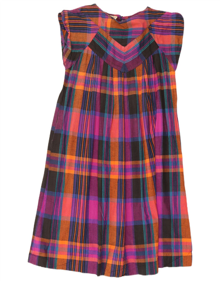 Vestido feminino vintage grande para barraca EU 38 médio algodão xadrez multicolorido