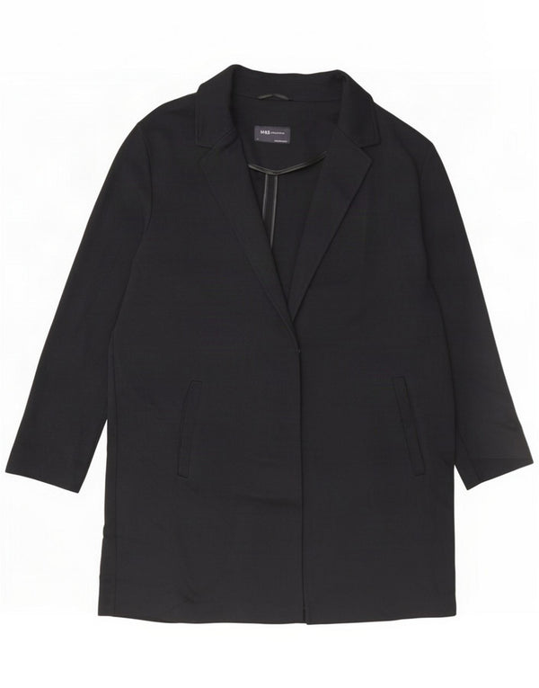 Marks & Spencer Womens Overcoat UK 14 Large Black Polyester