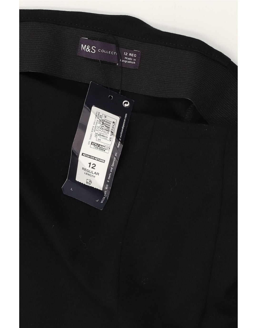 MARKS & SPENCER Meninas Saia A-Line 11-12 Anos W32 Preto