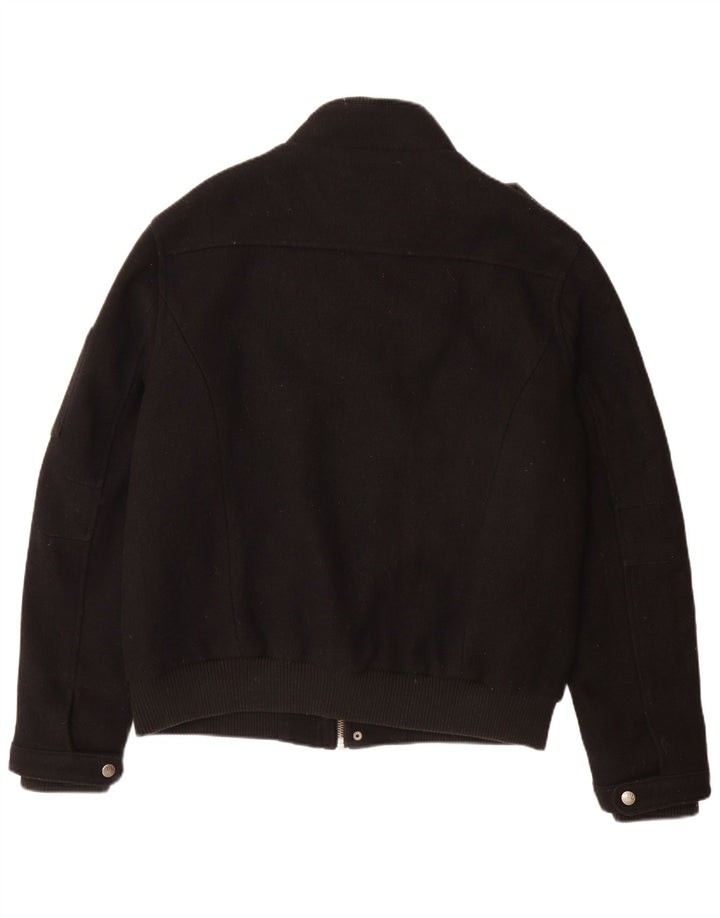 Jaqueta bomber militar masculina ANGELO LITRICO UK 42 XL lã preta