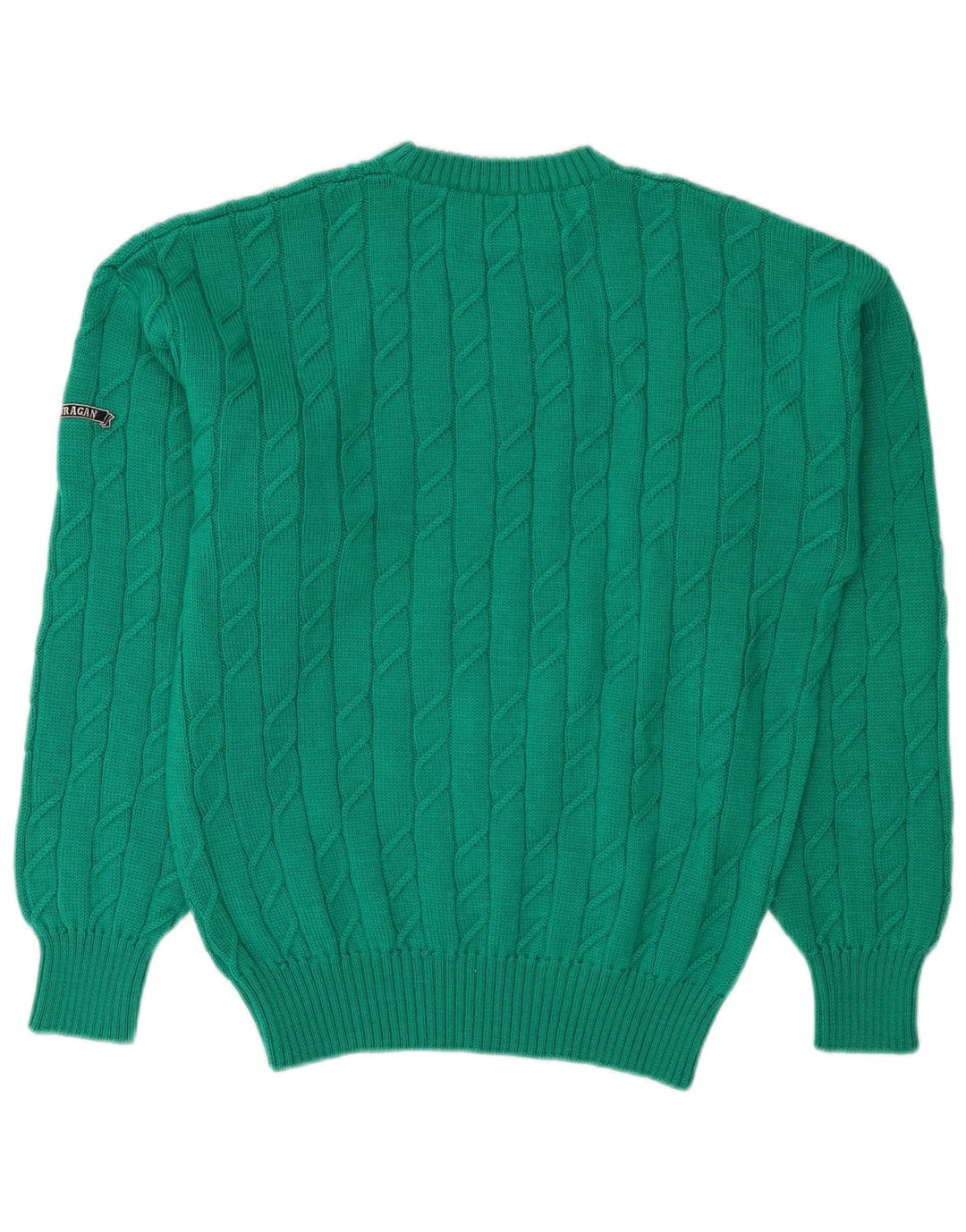 Suéter masculino Ouragan com gola redonda, pequeno, verde, lã nova