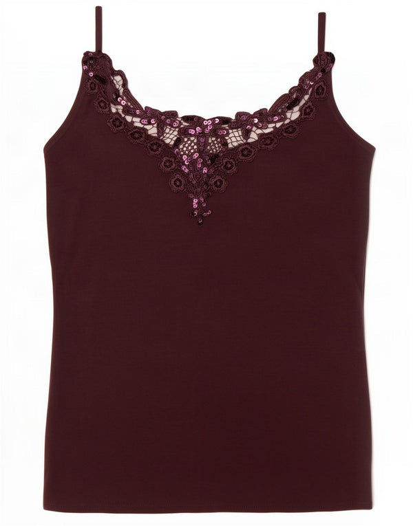Cami Top Feminino Vintage UK 4 XS Marrom Modal