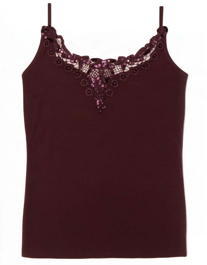 Cami Top Feminino Vintage UK 4 XS Marrom Modal