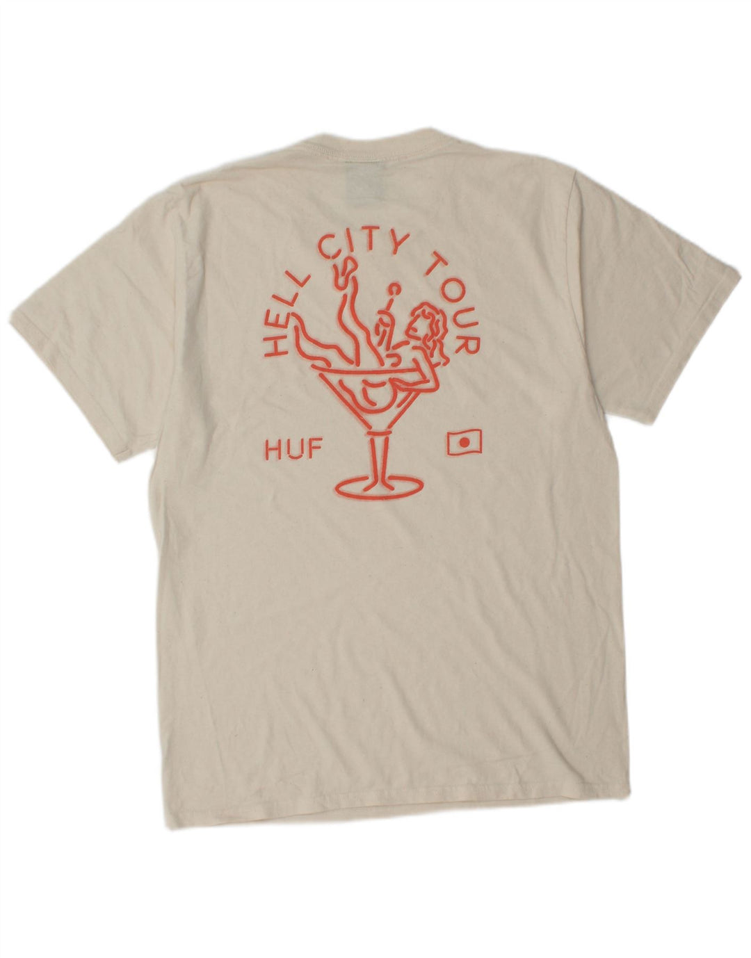 Camiseta masculina gráfica HUF Top médio algodão branco