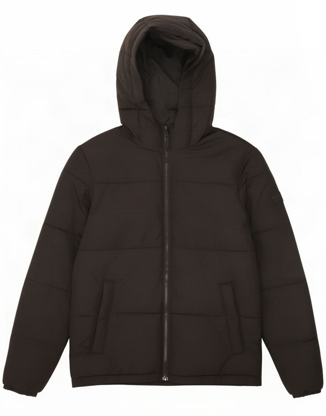 Jaqueta masculina acolchoada com capuz Jack & Jones Reino Unido 36 pequena preta