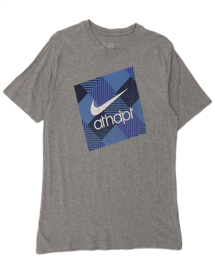 Camiseta masculina Nike Standard Fit Graphic Top cinza médio algodão manchado