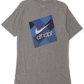 Camiseta masculina Nike Standard Fit Graphic Top cinza médio algodão manchado