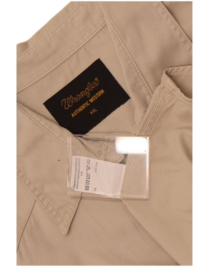 Camisa masculina Wrangler 2XL algodão bege