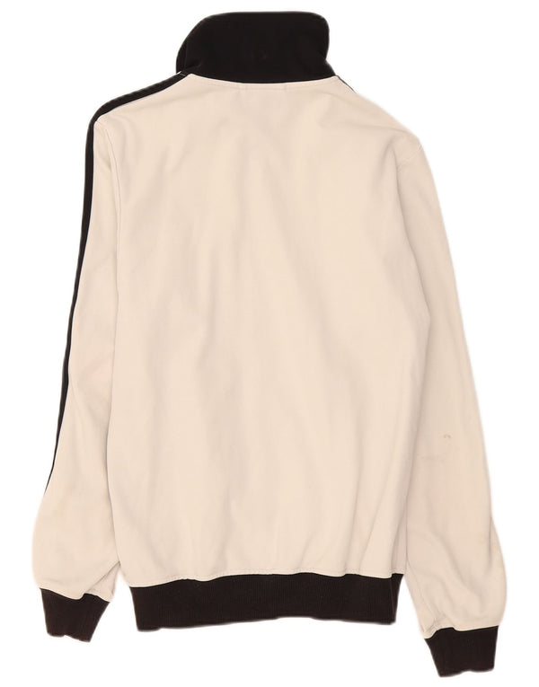 Adidas Mens Tracksuit Top Jacket UK 10 Pequeno Poliéster Branco