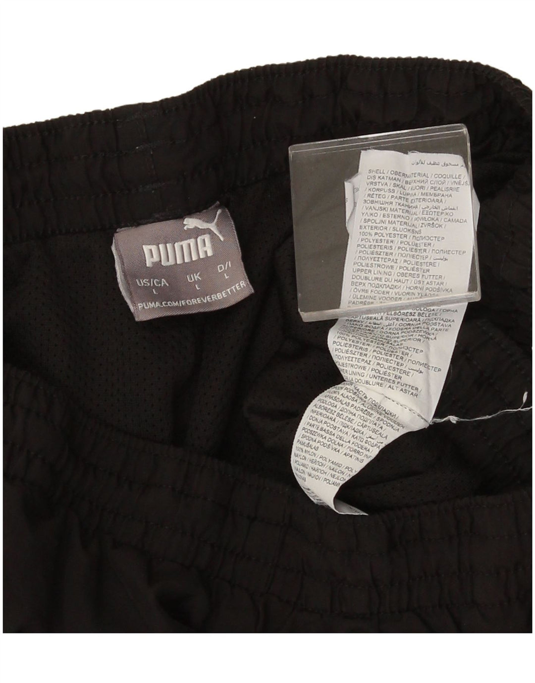 Calça de treino masculina Puma grande poliéster preto