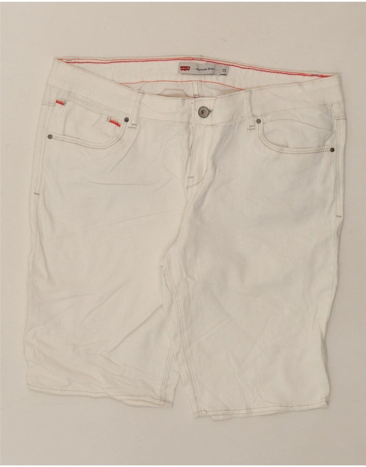 LEVI'S Womens Bermuda Denim Shorts US 15 XL W34  White Cotton Vintage Levi's and Second-Hand Levi's from Messina Hembry 